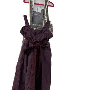 Stylish Dark Purple Dress with Bow & Gray Check Fancy Sz 6 Winter Holiday Set